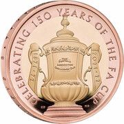 2 Pounds - Elizabeth II The FA Cup; Gold Proof, United Kingdom, 2022 reverse image