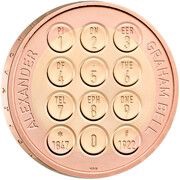 2 Pounds - Elizabeth II Alexander Graham Bell; Gold Proof, United Kingdom, 2022 reverse image