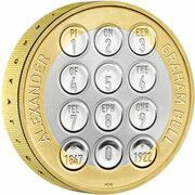 2 Pounds - Elizabeth II Alexander Graham Bell; Silver Piedfort, United Kingdom, 2022 reverse image