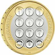 2 Pounds - Elizabeth II Alexander Graham Bell; Silver Proof, United Kingdom, 2022 reverse image