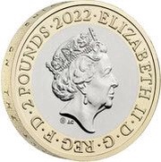 2 Pounds - Elizabeth II 5th portrait; 25th Anniversary £2 obverse image