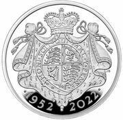2 Pounds - Elizabeth II Platinum Jubilee; Silver Proof, United Kingdom, 2022 reverse image