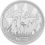 2 Pounds - Elizabeth II The Rolling Stones; 1oz Fine Silver, United Kingdom, 2022 reverse image