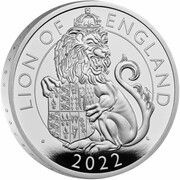 2 Pounds - Elizabeth II Lion of England; Silver Proof, United Kingdom, 2022 reverse image