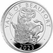 2 Pounds - Elizabeth II Posthumous; Yale of Beaufort; Silver Proof, United Kingdom, 2023 reverse image
