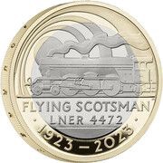 2 Pounds - Charles III Flying Scotsman Centenary, United Kingdom, 2023 reverse image