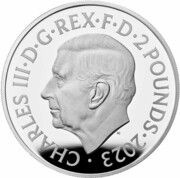 2 Pounds - Charles III The Lion and The Eagle; Silver Proof obverse image