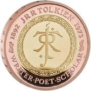 2 Pounds - Charles III JRR Tolkien; Gold Proof, United Kingdom, 2023 reverse image