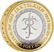 2 Pounds - Charles III JRR Tolkien; Silver Piedfort, United Kingdom, 2023 reverse image