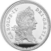 2 Pounds - Charles III Charles II; Silver Proof, United Kingdom, 2023 reverse image