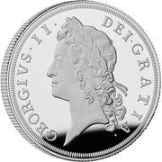 2 Pounds - Charles III George II; Silver Proof, United Kingdom, 2023 reverse image
