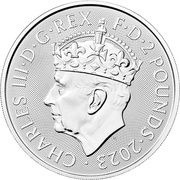 2 Pounds - Charles III Coronation; 1 oz Fine Silver obverse image