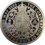 2 Pounds - Charles III Coronation; Silver Proof, United Kingdom, 2023 reverse image