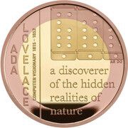 2 Pounds - Charles III Ada Lovelace; Gold Proof, United Kingdom, 2023 reverse image