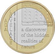 2 Pounds - Charles III Ada Lovelace, United Kingdom, 2023 reverse image