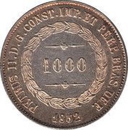 1000 Réis - Pedro II obverse image