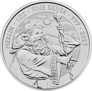 2 Pounds - Charles III Merlin; 1oz Fine Silver, United Kingdom, 2023 reverse image