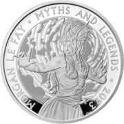 2 Pounds - Charles III Morgan Le Fay; Silver Proof, United Kingdom, 2023 reverse image