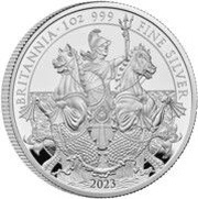 2 Pounds - Charles III 1oz Fine Silver, United Kingdom, 2023 reverse image