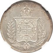 1000 Réis - Pedro II, Brazil, 1853-1866 reverse image