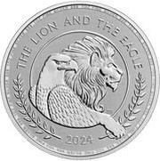 2 Pounds - Charles III The Lion and The Eagle; 1oz Fine Silver, United Kingdom, 2024 reverse image