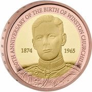 2 Pounds - Charles III Sir Winston Churchill; Gold Proof, United Kingdom, 2024 reverse image