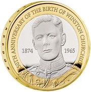 2 Pounds - Charles III Sir Winston Churchill; Silver Proof, United Kingdom, 2024 reverse image