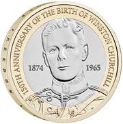 2 Pounds - Charles III Sir Winston Churchill, United Kingdom, 2024 reverse image