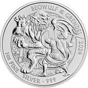 2 Pounds - Charles III Beowulf & Grendel; 1 oz Fine Silver, United Kingdom, 2024 reverse image