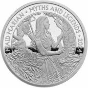 2 Pounds - Charles III Maid Marian; Silver Proof, United Kingdom, 2024 reverse image