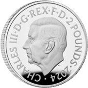 2 Pounds - Charles III Tyrannosaurus; Silver Proof obverse image