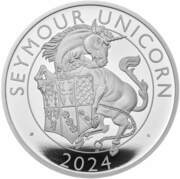 2 Pounds - Charles III Seymour Unicorn; Silver Proof, United Kingdom, 2024 reverse image