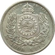 1000 Réis - Pedro II, Brazil, 1876-1889 reverse image