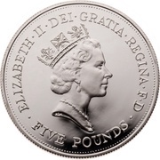 5 Pounds - Elizabeth II Queen Mother; Silver Proof obverse image