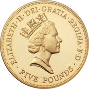 5 Pounds - Elizabeth II Queen Mother; Gold Proof obverse image