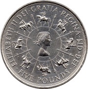 5 Pounds - Elizabeth II 40th Coronation Jubilee obverse image