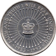 5 Pounds - Elizabeth II 40th Coronation Jubilee, United Kingdom, 1993 reverse image