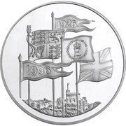 5 Pounds - Elizabeth II Queen's 70th Birthday; Silver Proof, United Kingdom, 1996 reverse image