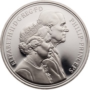 5 Pounds - Elizabeth II Golden Wedding; Silver Proof obverse image