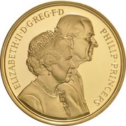5 Pounds - Elizabeth II Golden Wedding; Gold Proof obverse image