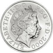5 Pounds - Elizabeth II 4th portrait; Millennium, Dome privy mark obverse image