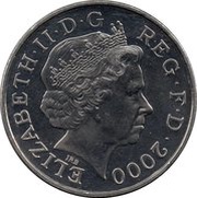 5 Pounds - Elizabeth II 4th portrait; Queen Mother 100th Birthday obverse image