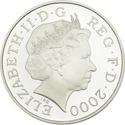 5 Pounds - Elizabeth II Queen Mother 100th Birthday; Silver Piedfort obverse image