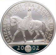 5 Pounds - Elizabeth II Golden Jubilee; Silver Proof obverse image