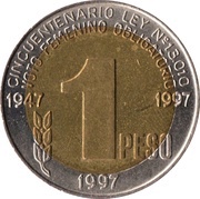 1 Peso Women's Vote, Argentina, 1997 reverse image