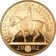 5 Pounds - Elizabeth II Golden Jubilee; Gold Proof obverse image