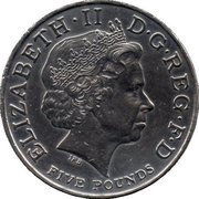 5 Pounds - Elizabeth II 4th portrait; Queen Mother obverse image