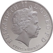 5 Pounds - Elizabeth II Queen Mother; Silver Proof obverse image