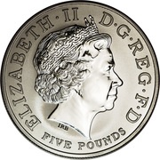 5 Pounds - Elizabeth II Entente Cordiale; Platinum Proof obverse image