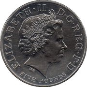 5 Pounds - Elizabeth II 4th portrait; Trafalgar obverse image